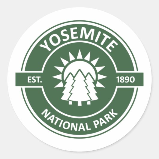 Nationaal park Yosemite Ronde Sticker (Voorkant)