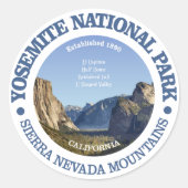 Nationaal park Yosemite Ronde Sticker (Voorkant)