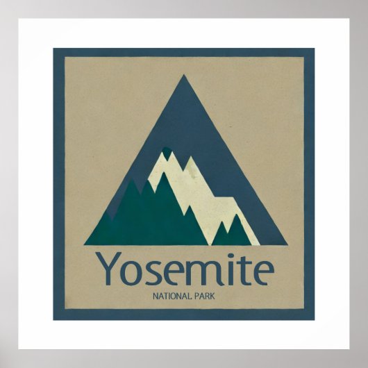 Nationaal park Yosemite Rustic Poster (Voorkant)
