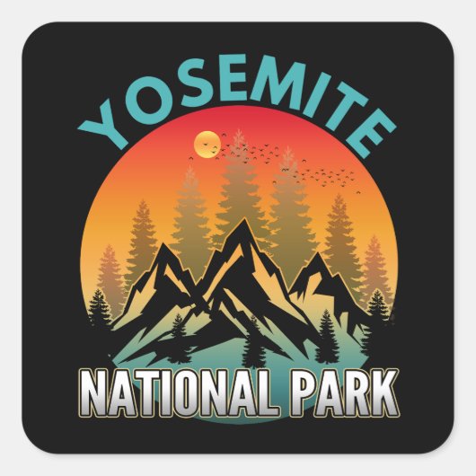 Nationaal park Yosemite Vierkante Sticker (Voorkant)