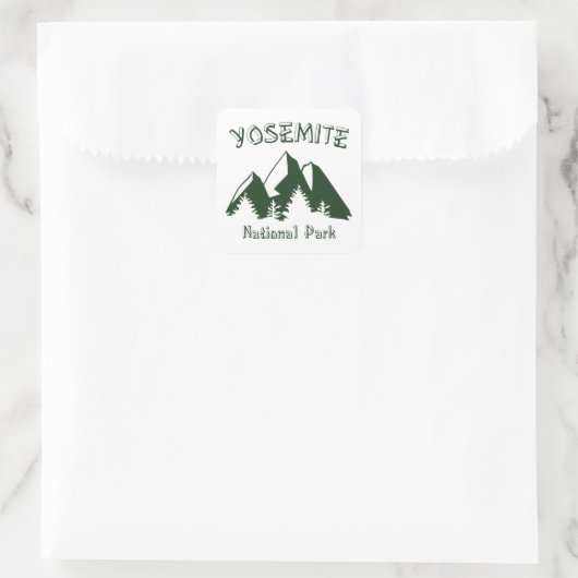 Nationaal park Yosemite Vierkante Sticker (Tas)