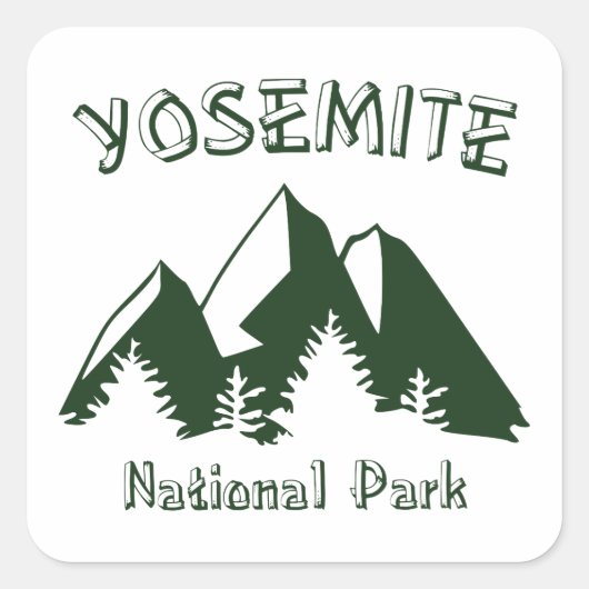 Nationaal park Yosemite Vierkante Sticker (Voorkant)