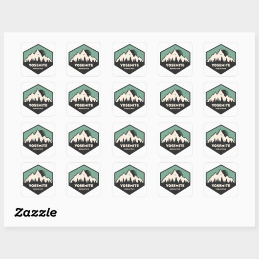 Nationaal park Yosemite Vierkante Sticker (Vel)