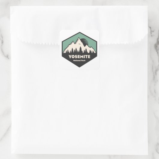 Nationaal park Yosemite Vierkante Sticker (Tas)