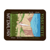 Nationaal park Yosemite Waterfall Distress Retro Magneet (Horizontaal)