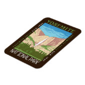Nationaal park Yosemite Waterfall Distress Retro Magneet (Linkerzijde)
