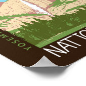 Nationaal park Yosemite Waterfall Distress Retro Poster (Hoek)