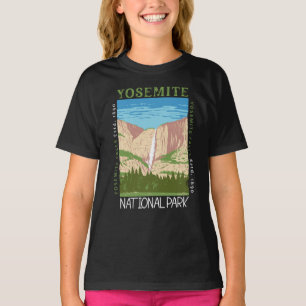 Nationaal park Yosemite Waterfall Distress Retro T-shirt