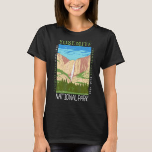 Nationaal park Yosemite Waterfall Distress Vintag T-shirt