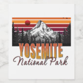 Nationaal park Yosemite Wijn Etiket (Enkel label)