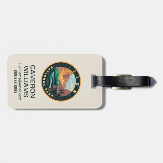 Nationaal Park Zion Bagagelabel (Achterkant horizontaal)