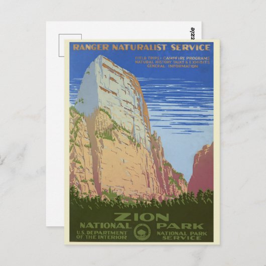  Nationaal Park Zion Briefkaart (Voorkant / Achterkant)