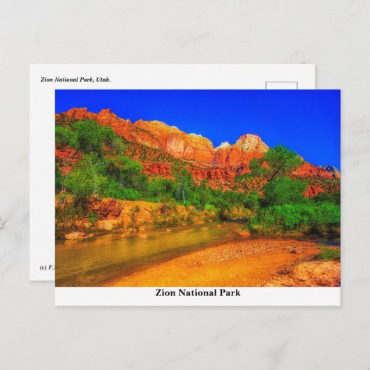 Nationaal Park Zion Briefkaart (Voorkant / Achterkant)
