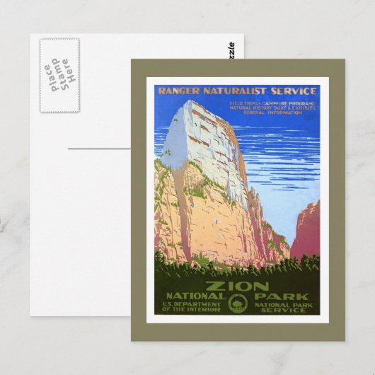 Nationaal Park Zion Briefkaart (Voorkant / Achterkant)