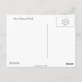 Nationaal Park Zion Briefkaart (Achterkant)