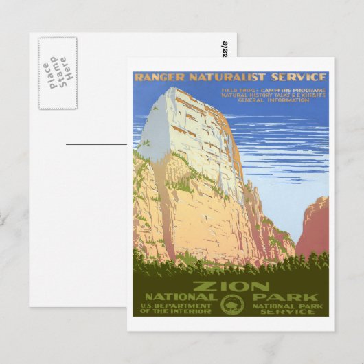 Nationaal Park Zion Briefkaart (Voorkant / Achterkant)