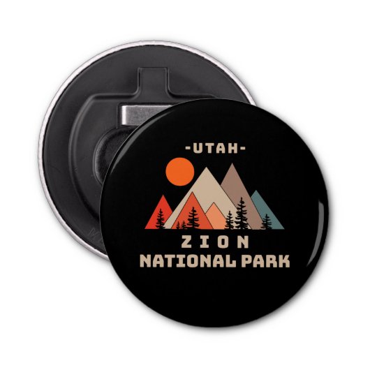Nationaal Park Zion Button Flesopener (Voorkant)
