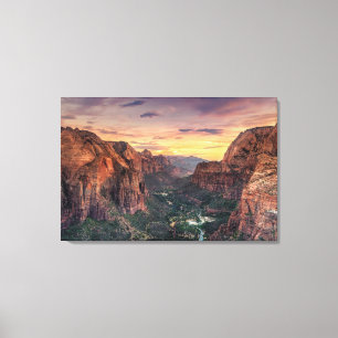 Nationaal Park Zion Canyon Canvas Afdruk