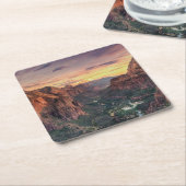 Nationaal Park Zion Canyon Kartonnen Onderzetters (Schuin)