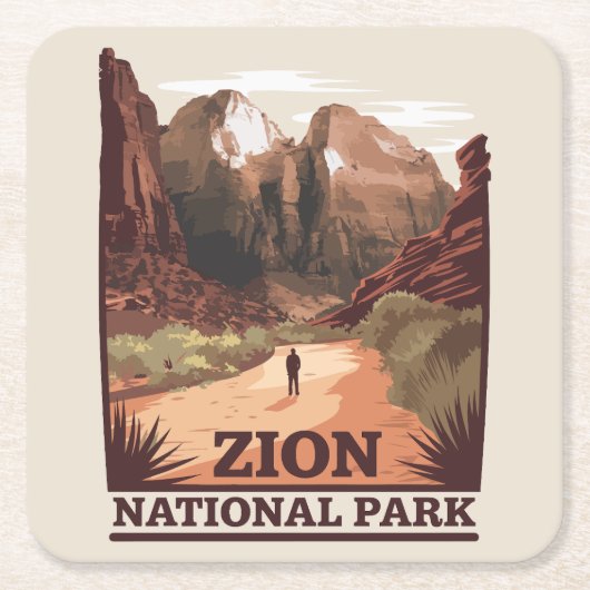 Nationaal Park Zion Kartonnen Onderzetters (Voorkant)