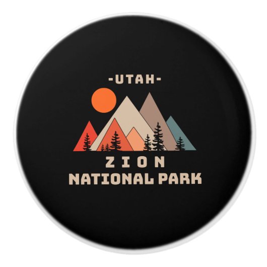 Nationaal Park Zion Keramische Knop (Voorkant)