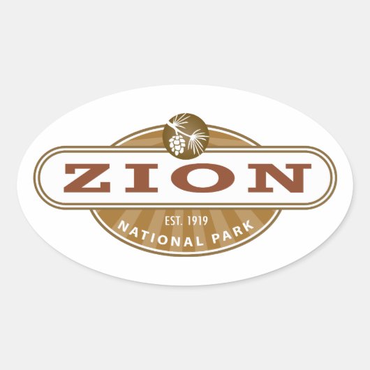 Nationaal Park Zion Ovale Sticker (Voorkant)