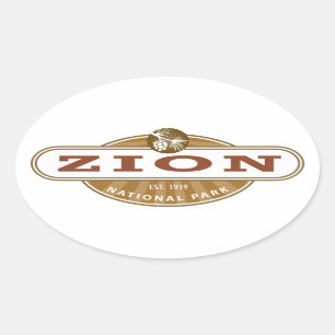 Nationaal Park Zion Ovale Sticker