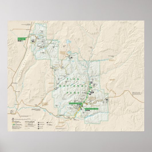 Nationaal Park Zion Poster (Voorkant)
