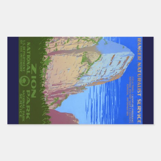 Nationaal Park Zion Rechthoekige Sticker (Voorkant)