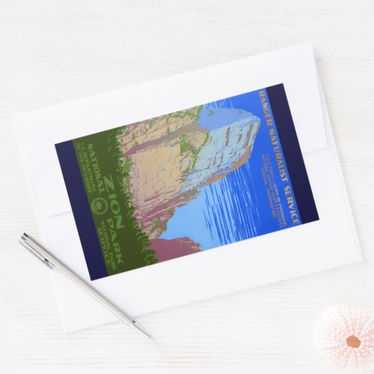 Nationaal Park Zion Rechthoekige Sticker (Envelop)