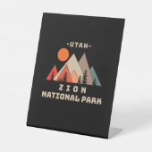 Nationaal Park Zion Reclamebord Met Voetstuk (Voorkant)