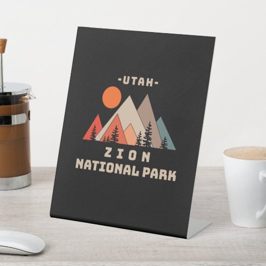 Nationaal Park Zion Reclamebord Met Voetstuk (Insitu)