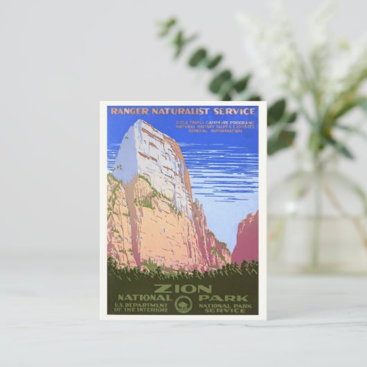 Nationaal park Zion, Reis,  stijl Briefkaart (Staand voorkant)