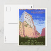 Nationaal park Zion, Reis,  stijl Briefkaart (Voorkant / Achterkant)