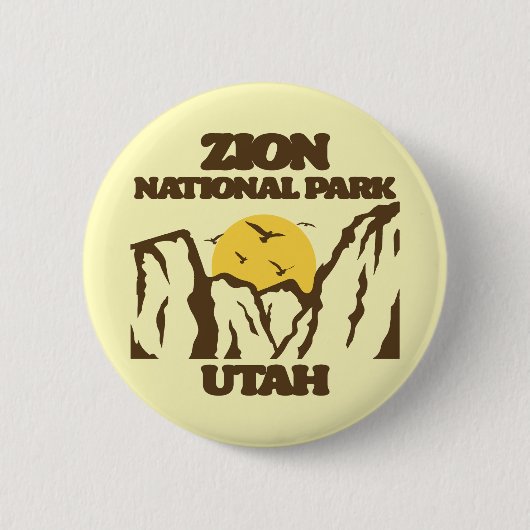 Nationaal Park Zion Ronde Button 5,7 Cm (Voorkant)