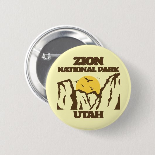 Nationaal Park Zion Ronde Button 5,7 Cm (Voorkant /achterkant)