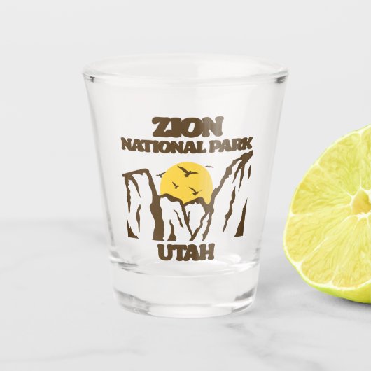 Nationaal Park Zion Shot Glas (Voorkant)