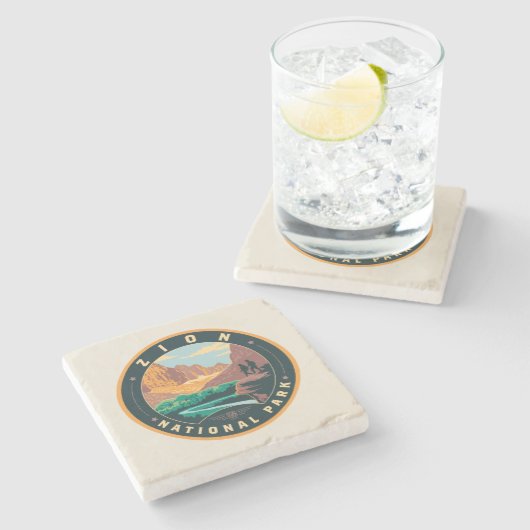Nationaal Park Zion Stenen Onderzetter (Zijkant)