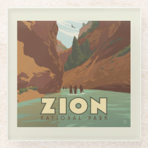 Nationaal park Zion   The Narrows Glazen Onderzetter