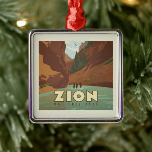 Nationaal park Zion   The Narrows Metalen Ornament