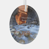 Nationaal Park Zion, The Narrows, Name, Circle Glas Ornament (Voorkant Rechts)