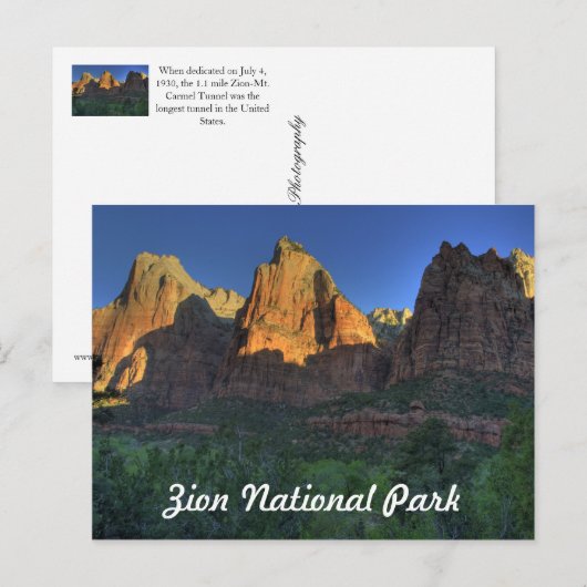 Nationaal Park Zion, UT-Briefkaart Briefkaart (Voorkant / Achterkant)