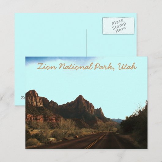 Nationaal Park Zion, Utah Briefkaart (Voorkant / Achterkant)