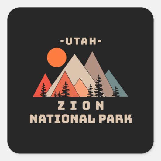 Nationaal Park Zion Vierkante Sticker (Voorkant)