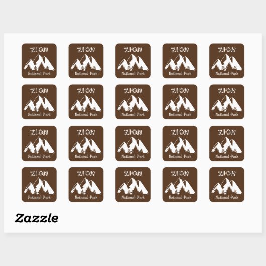Nationaal Park Zion Vierkante Sticker (Vel)