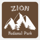 Nationaal Park Zion Vierkante Sticker (Voorkant)