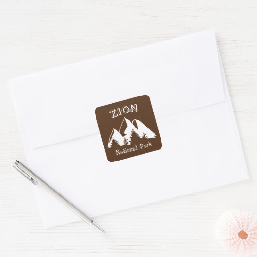 Nationaal Park Zion Vierkante Sticker (Envelop)