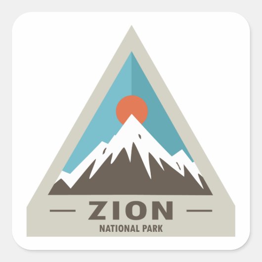 Nationaal Park Zion Vierkante Sticker (Voorkant)