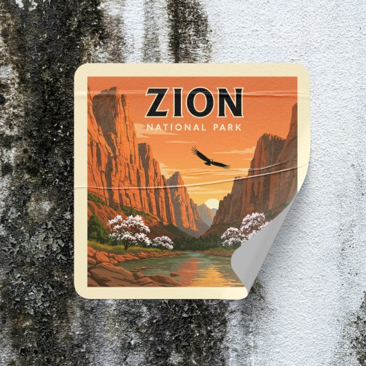 Nationaal Park  Zion Vierkante Sticker