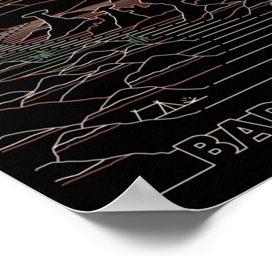 Nationaal Park Zuid-Dakota van de  Retro Badlands Poster (Hoek)